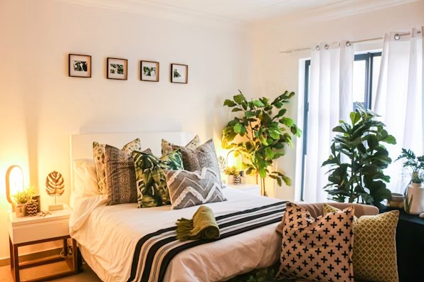 Restorative bedroom with wellness-focused interior design